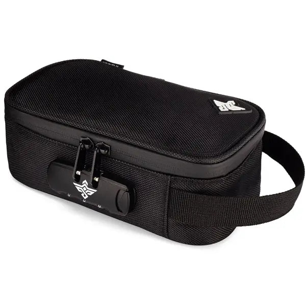 The Erozul Genesis v2 Medium Smell Proof Case by Erozul features a water-resistant, smell-proof exterior, side handle, and anti-theft combination lock for secure storage.